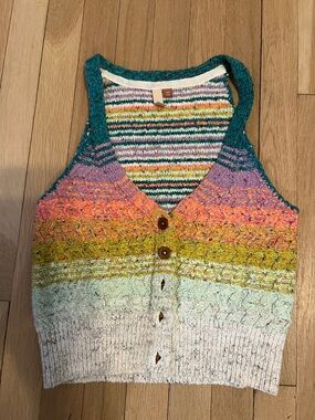 Pilcro Multicolor Striped Knit Vest with